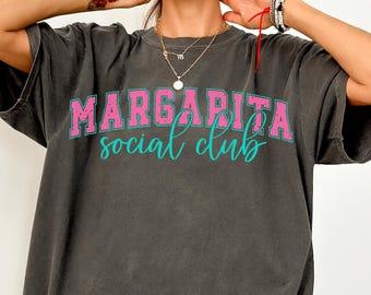 Camiseta Margarita Social Club Comfort Colors Amante del cóctel de tequila Amante de la margarita Viaje de chicas Fiesta de verano Chica Fiesta Despedida de soltera