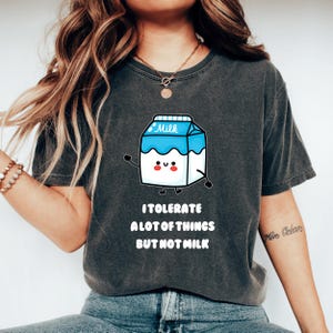 Funny No Milk Shirt Lactose Intolerant Tshirt Funny Milk Tee Dairy Free Humor Shirt Cute Kawaii Milk Carton Tee Vegan Joke Milk Free Allergy