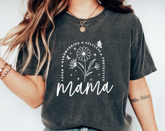 Mama Blumen Shirt, Muttertagsgeschenk T-Shirt, Geburtstagsgeschenk für Mama Wertschätzung, süße Blumen Mama, neue Mama Shirt, zukünftige Mama T-Shirt, beste Mama aller Zeiten