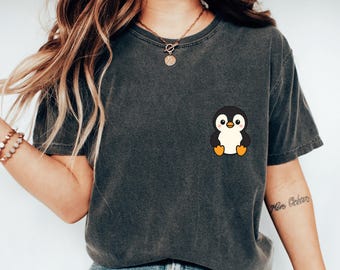 Cute Pocket Penguin Shirt Funny Penguin Shirts Little Penguin Shirt Penguin Lover Gift Unique Penguin Shirt Penguin Fan Pocket Penguin Tees