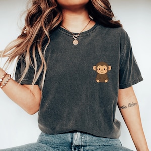 Cute Pocket Chimp Shirt Chimpanzee Tshirt Monkey Lover Gift Chimp Lover Gift Cute Monkey Shirt Birthday Gift Wild Forest Animal Lover Gift