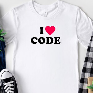 I Love Code Shirt Computer Code Programmer Gift For Coder Funny Coding Shirt Girl Coder Birthday Gift Software Engineer Programming Tshirt