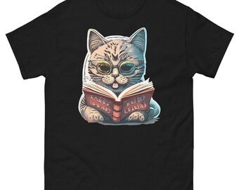 funny Cats Reading A book graphic Cat Kitten Lovers