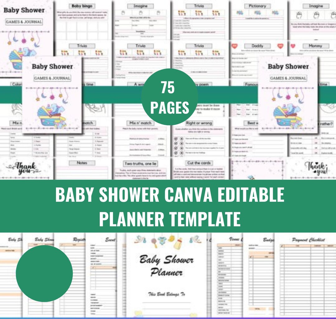 Printable PDF Baby Shower Planner, Baby Shower Planner, Planning a Baby