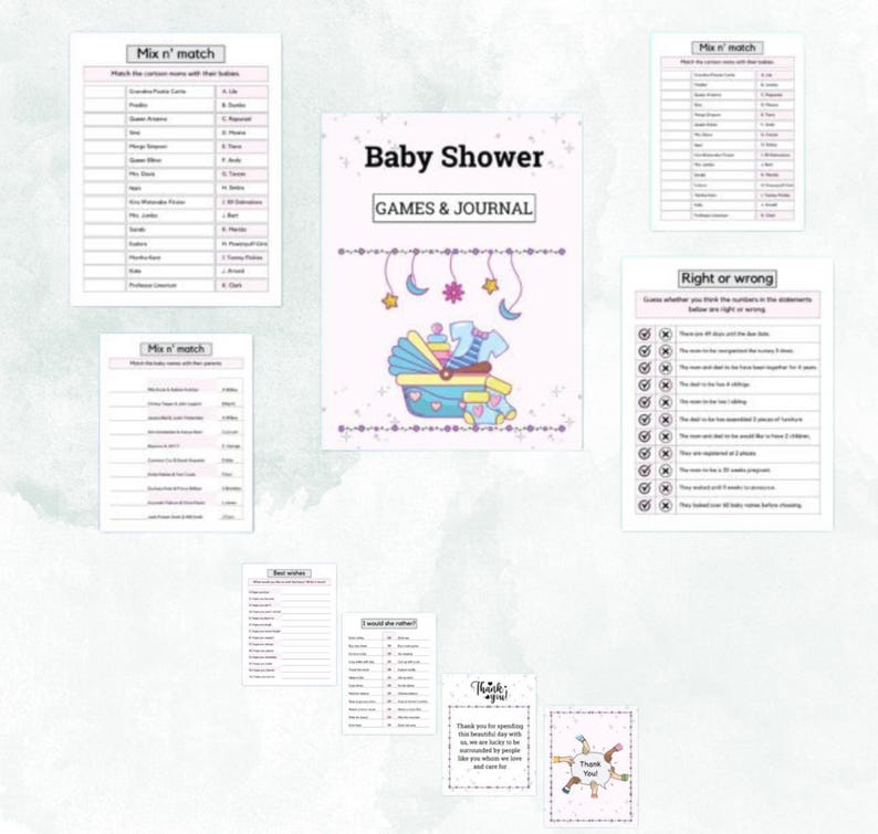 Printable PDF Baby Shower Planner, Baby Shower Planner, Planning a Baby