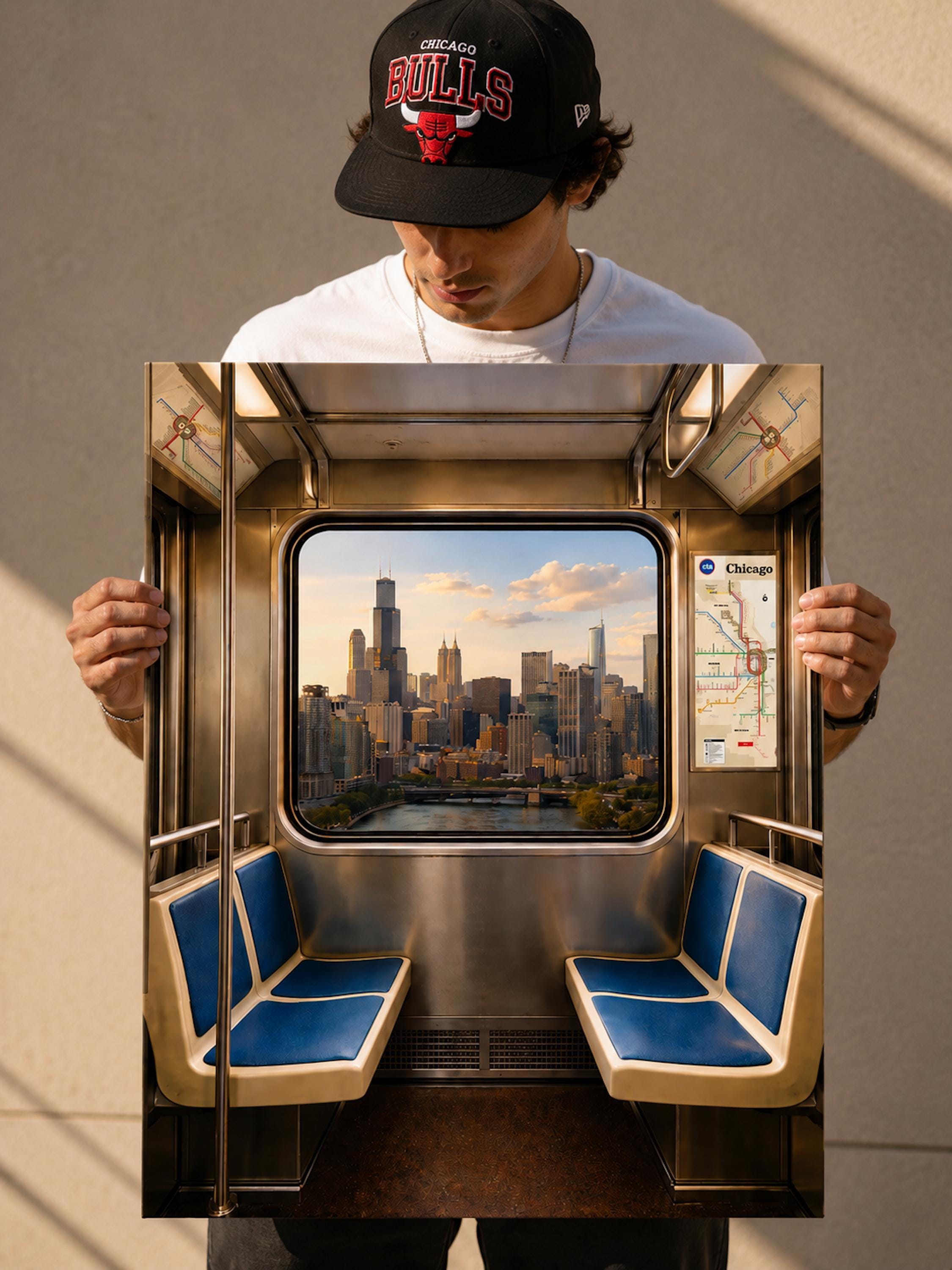 Chicago Skyline Art, CTA Train Window View Print or Digital Download - Etsy