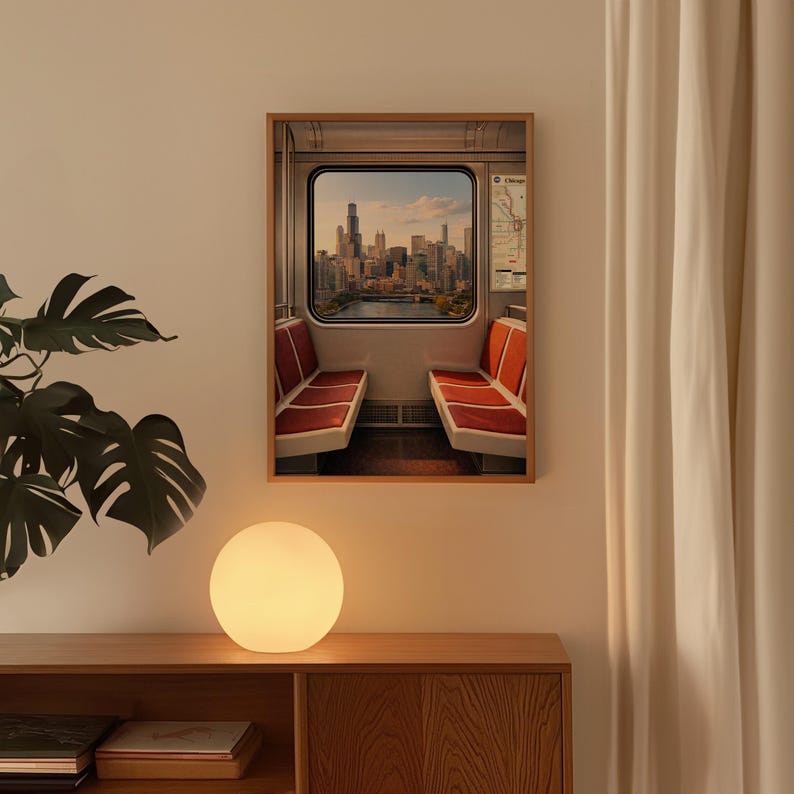Chicago Wall Art | Chicago Skyline Art Print | CTA Train Window View - Etsy