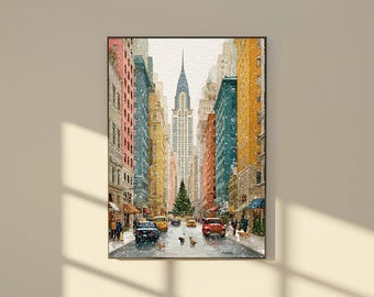 Chrysler Building Winter Watercolor Print