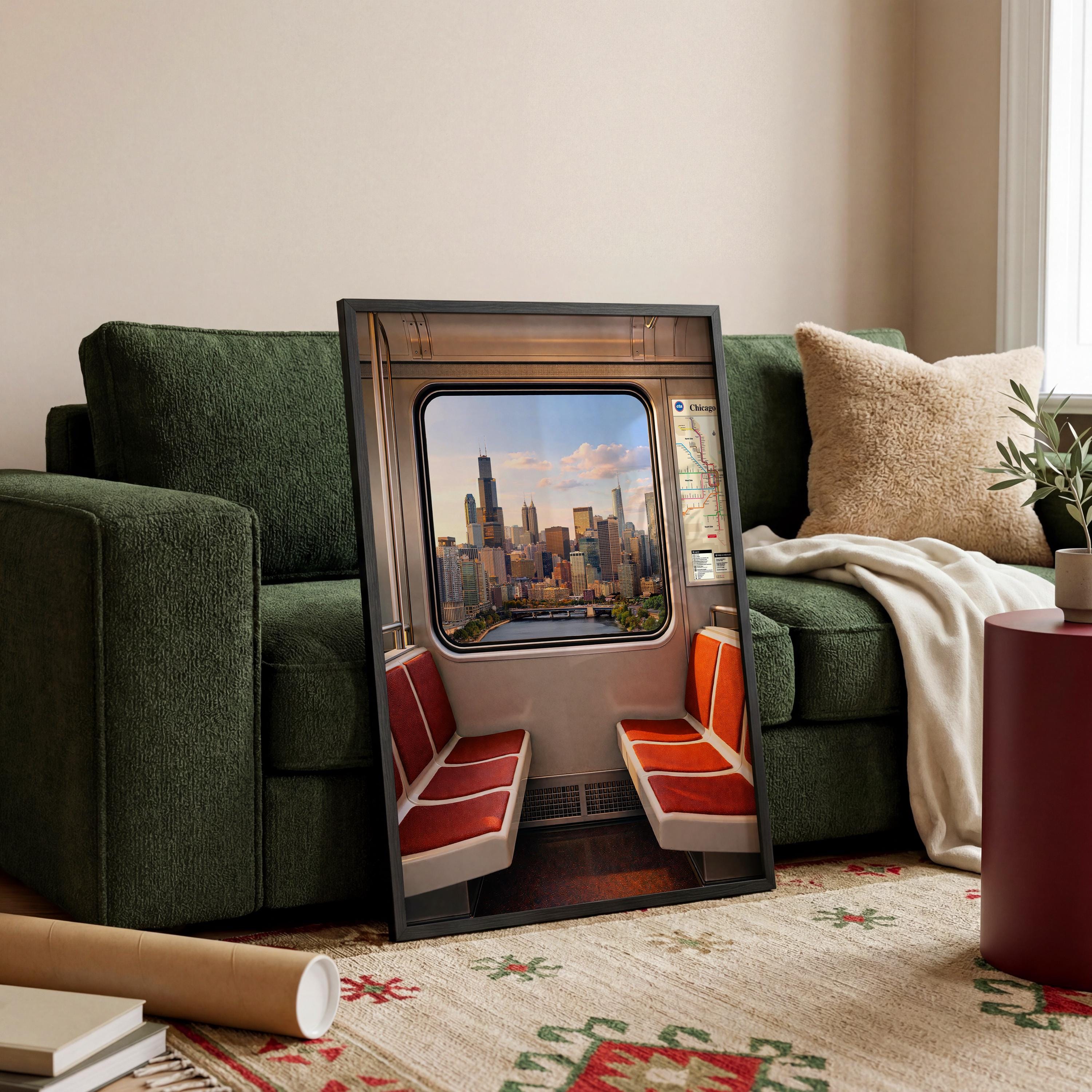 Chicago Wall Art | Chicago Skyline Art Print | CTA Train Window View - Etsy