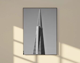 Transamerica Pyramid Black and White Skyscraper Art | San Francisco Cityscape Poster