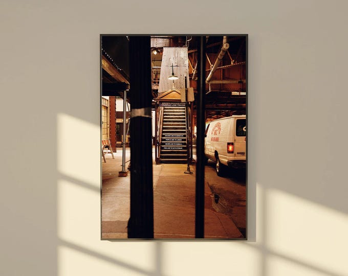 Chicago L Train Wall Art - Industrial Interior | Moody Urban Street Photography Print