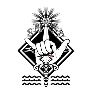 Shaka Surfing sign design