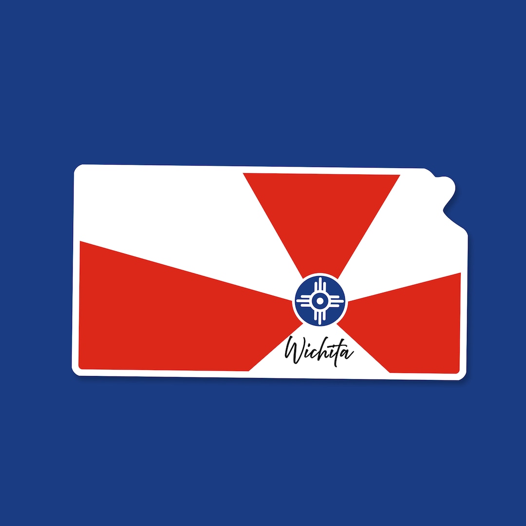 Wichita Flag Vinyl Sticker, Kansas Souvenir, Hometown Pride - Etsy