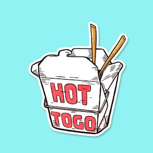 Pegatina "CALIENTE PARA LLEVAR", pegatina de música pop, pegatina de comida divertida, pegatina para vaso, pegatina sáfica, regalo de música queer