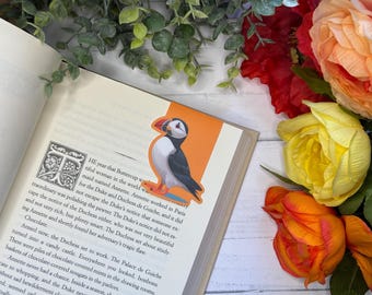 Magnetic Bookmark - Puffin, Gift for Reader, Unique Bookmark, Cute Animal, Cute Bird, Reading Accessory, Book Accessory, Folding Bookmark