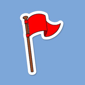 Red Flag Sticker, Water resistant decal for laptops, water bottles, and other smooth surfaces