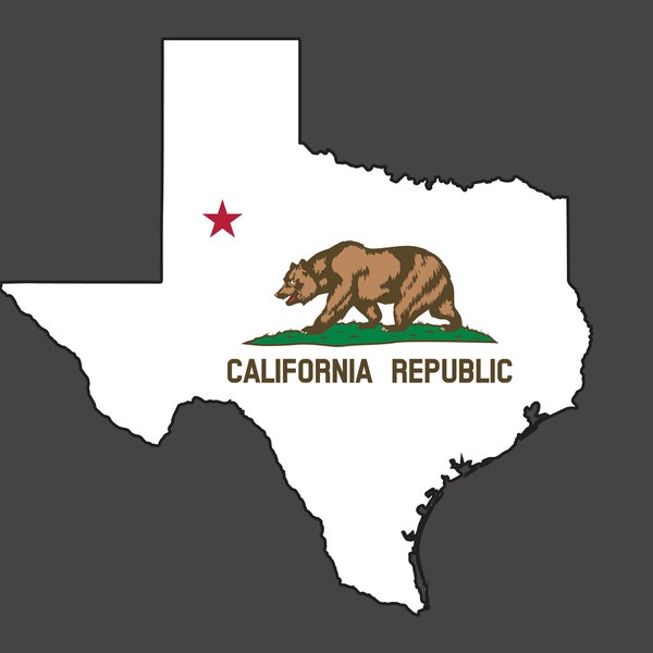 California in Texas Digital Download svg, ai, eps, png, with Sticker Cutline, Cali Living in Texas State