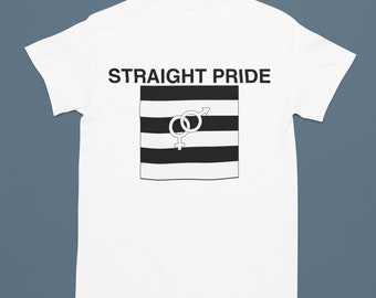Straight Pride T Shirt Gender Symbols Men & Woman Symbol, Black White Stripes Unisex t-shirt