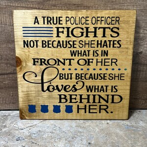 True Police Officer, Law Enforcement support, Thin Blue Line decor, Gift for Police Officer | First Responder Sign