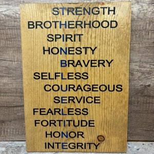 Thin Blue Line Wood Sign, Law Enforcement Hand Painted Plaque, First Responder Wall Art, Police Officer Support, Deputy Sheriff Gift