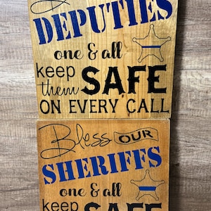 Bless, Deputy, Sheriff, Trooper, Chief, Law Enforcement support, Home Decor, Thin Blue LIne decor, Gift for Police Officer