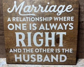 Funny Marriage Sign, Hand Painted Wooden Sign, Home Decor