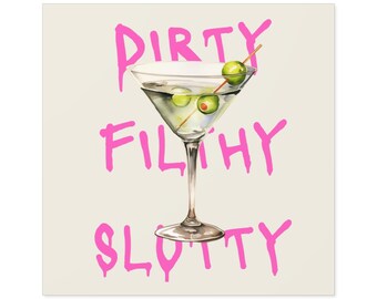 Dirty Martini Sticker, Filthy Olive Martini, Funny Alcohol Laptop Sticker, College Girl Sticker, Party Vibes