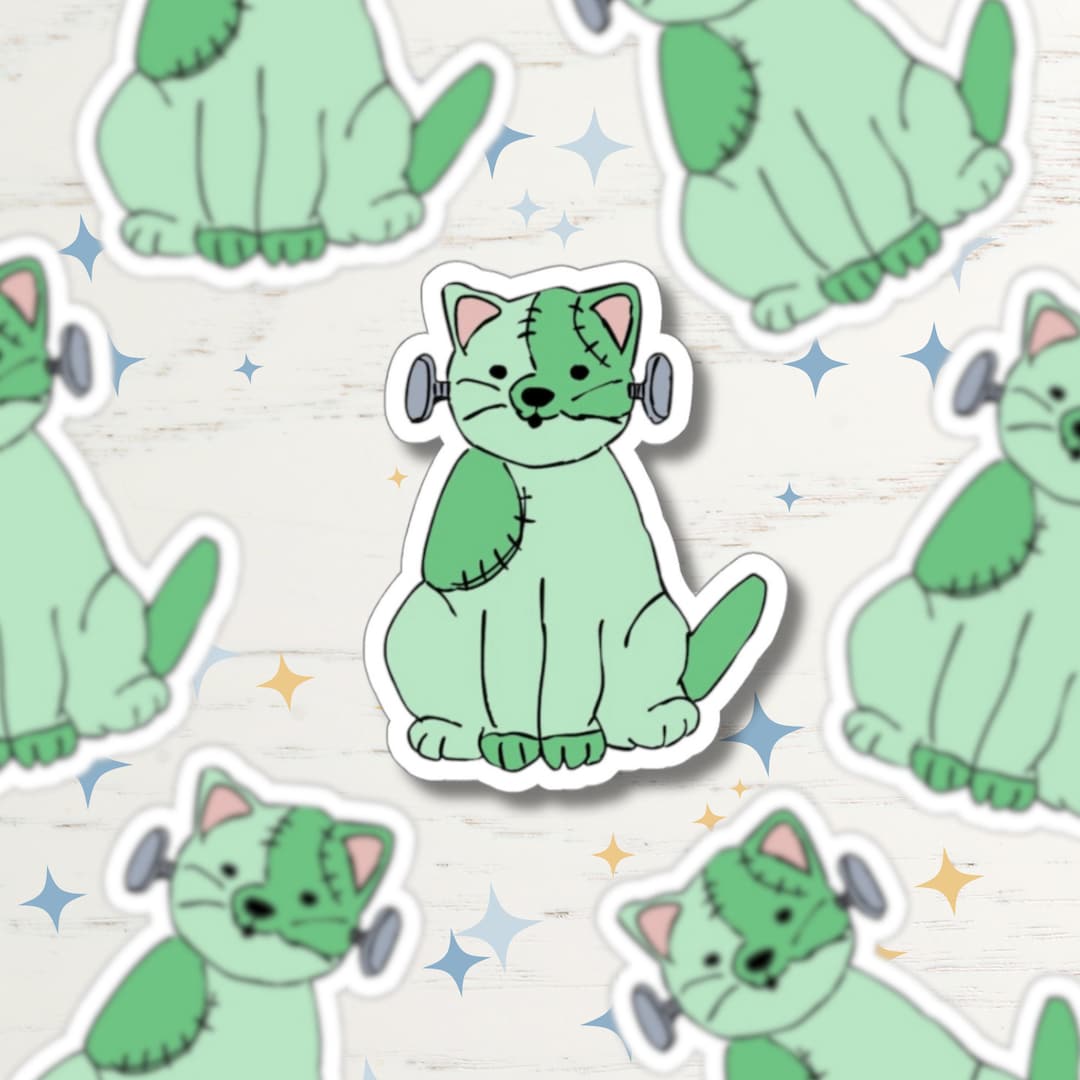 Monster Cat Sticker | Vinyl Sticker | Halloween Stickers | Seasonal ...