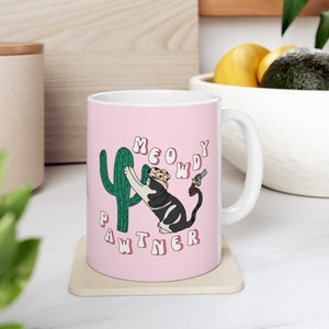 Meowdy Pawtner kattenmok | 11oz mok | Grappige kattenmok | Kattenliefhebber cadeau | Kat koffiemok | Kat moeder cadeau | Koffiemok | Cadeaus voor haar | Grappig cadeau
