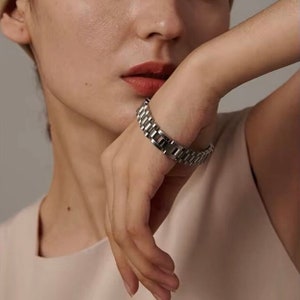Stainless Steel Chain Bracelet | 18K Gold Plated | Heavy Metal Texture | Fashion Jewelry for Men & Women | Waterproof Bijoux