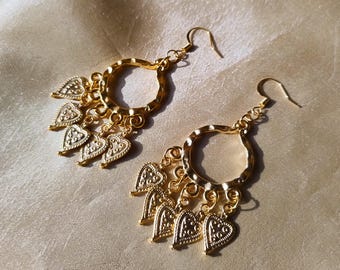 Pendientes de araña griegos antiguos bañados en oro: estilo grecorromano