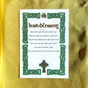 Celtic Knot Irish Blessing Art Print: Hand-Finished Giclee A5