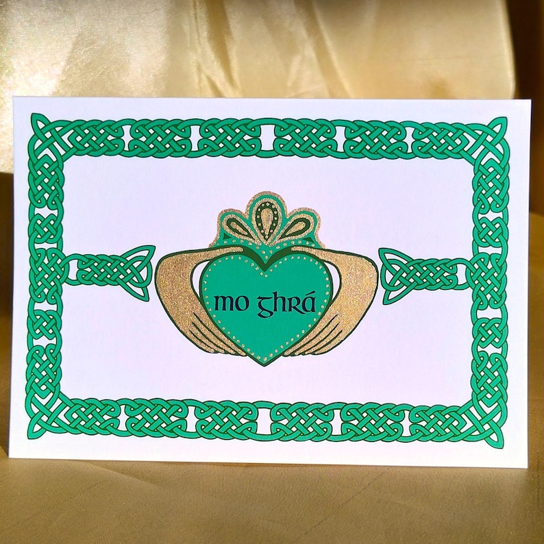Celtic Knot Irish Claddagh Greetings Card - Valentine's Day - Wedding ...