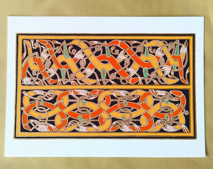 Book of Durrow Art Print: Medieval Irish Illuminated Manuscript