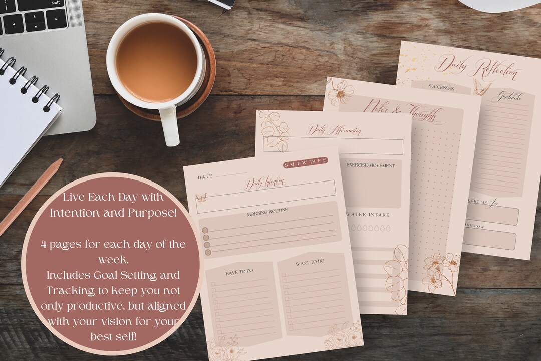 Printable Undated Daily Planner and Habit Tracker for Productivity ...