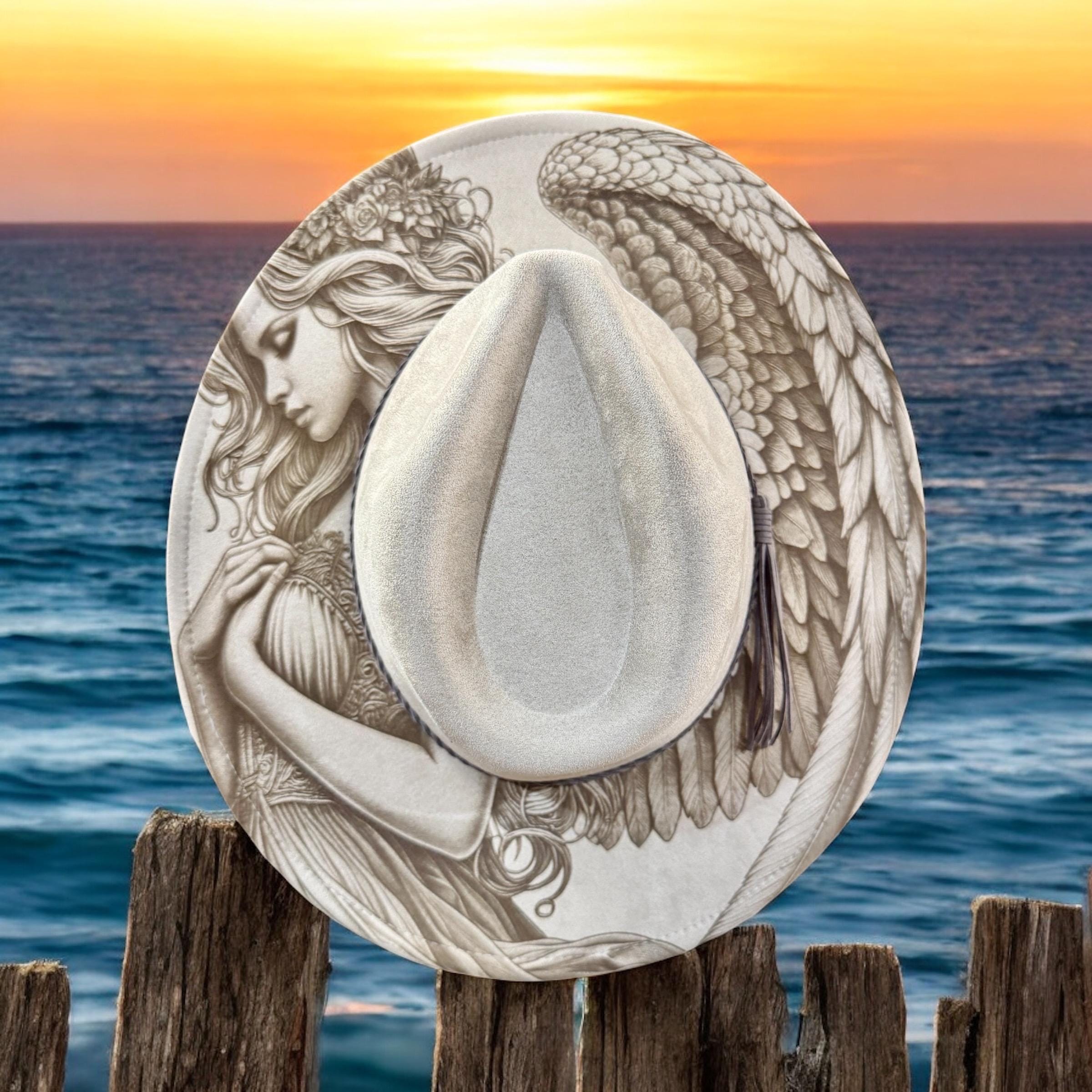 Laser Engraved Vegan Suede Rancher Hat - Custom Design