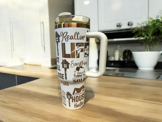 40oz Realtor Laser Engraved Tumbler | House Closing Gift for Realtors | Personalized Real Estate Gift