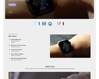 Timevo Pro v2.0.0 Shopify Theme: Single Product Store Design