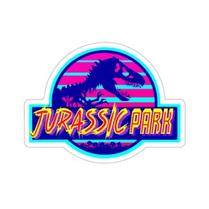 80's Themed Jurassic Park Logo Sticker | Jurassic Park Logo Sticker | T-Rex Sticker | Retro Sticker