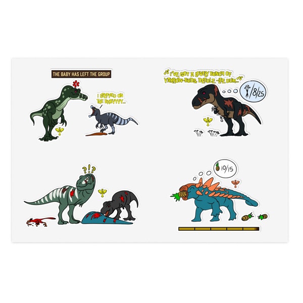 Path of Titans Sticker Sheet | Funny Dinosaur Sticker Sheet | Video Game Stickers | Path of Titans Game | Water Bottle Laptop Sticker