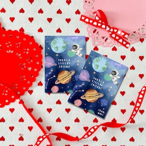 Druckbare Valentinstagskarten für Kinder, nicht von dieser Welt, Astronauten-Valentinsgrüße, Geschlechtsneutrale Valentinstagskarten, INSTANT DOWNLOAD