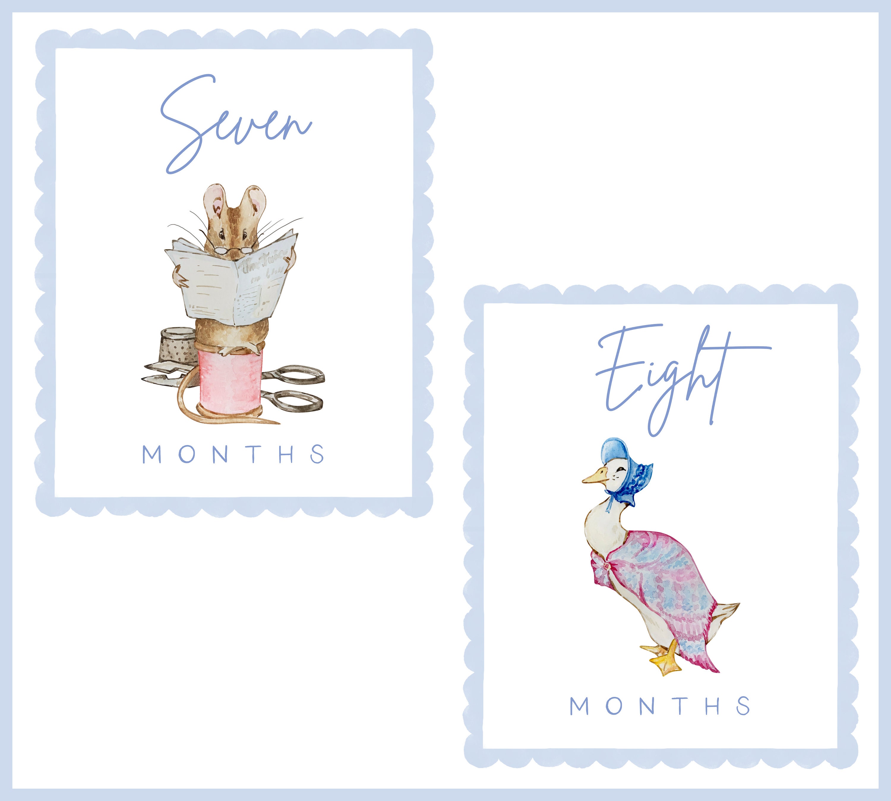 Printable Monthly Milestone Cards for Girls Boys, Watercolor ...