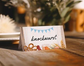 Printable Oktoberfest Buffet Cards: Tented Food Labels (INSTANT DOWNLOAD)