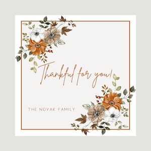 Printable Thankful For You Gift Tag, Thanksgiving Gift Tag, Fall Gift Tag, INSTANT DOWNLOAD