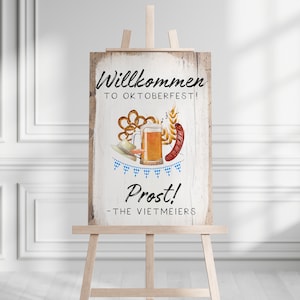 Signo de bienvenida del Oktoberfest imprimible, signo de bienvenida de la fiesta, DESCARGA INSTANTÁNEA