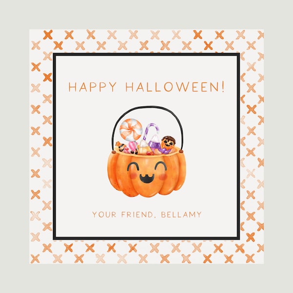 Printable Happy Halloween Gift Tag, Halloween Gift Tag, Pumpkin Gift Tag, Fall Gift Tag, Kids Gift Tag, INSTANT DOWNLOAD