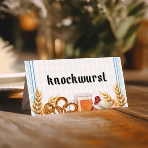 Afdrukbare Oktoberfest-buffetkaarten, Tented Buffet-kaarten, Voedseletiketten, gevouwen voedseletiketten, Voedseltentkaarten, INSTANT DOWNLOAD