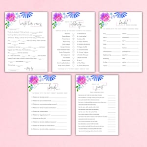Paquete de juegos de despedida de soltera imprimible, invitación de despedida de soltera Let's Fiesta, DESCARGA INSTANTÁNEA