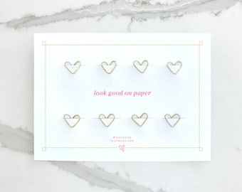 CLEARANCE Heart Paper Clips, Rose Gold, Oops Sale, Imperfect Sale, Planner Accessories, Office Supplies, Paper Clip Hearts