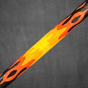 Flame Wiffle Ball Bat – Black with Orange & Yellow Fire Design